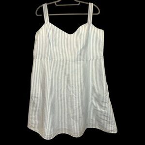 Gap Blue Striped Linen Sundress Fit & Flare Womens Sz 20 Preppy Summer Nautical‎
